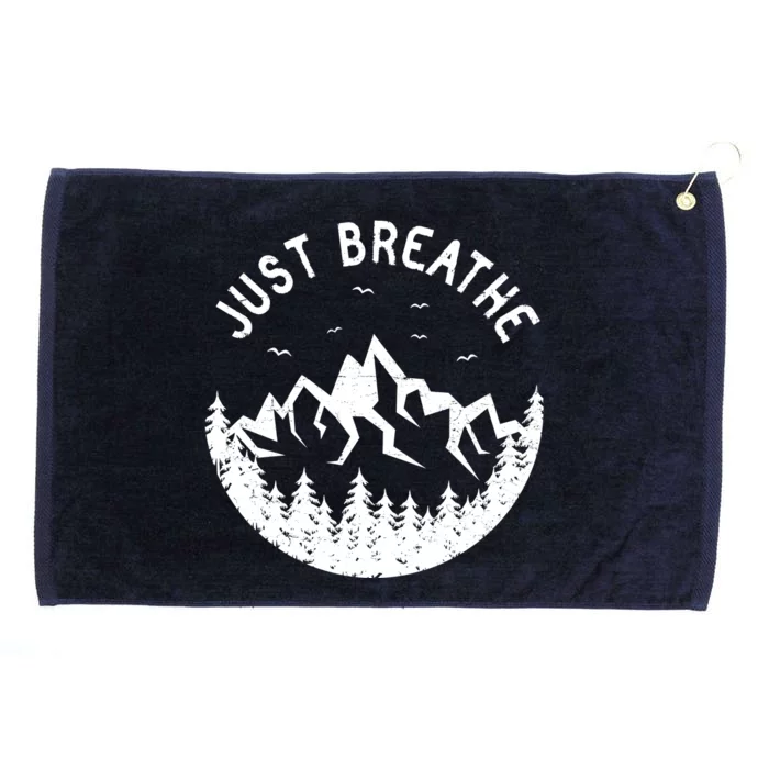 Vintage Just Breathe Nature Adventure Grommeted Golf Towel