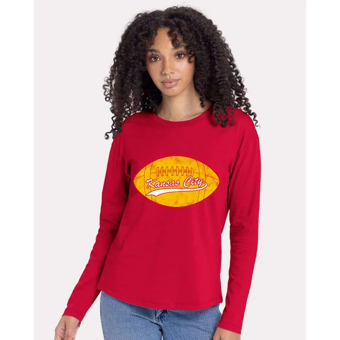 Vintage Kansas City FC Football Womens Cotton Relaxed Long Sleeve T-Shirt