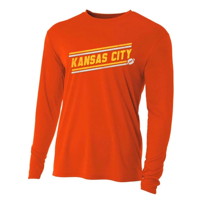 Vintage Kansas City Football Cooling Performance Long Sleeve Crew