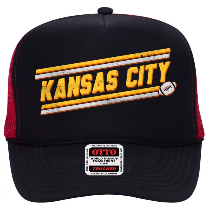 Vintage Kansas City Football High Crown Mesh Trucker Hat