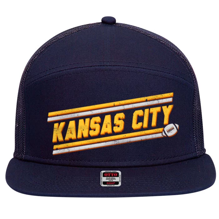 Vintage Kansas City Football 7 Panel Mesh Trucker Snapback Hat