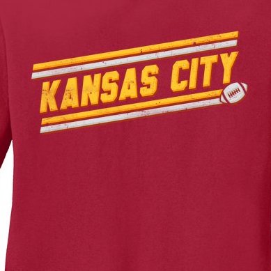 Vintage Kansas City Football Ladies Missy Fit Long Sleeve Shirt