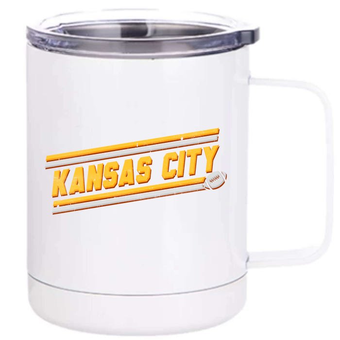 Vintage Kansas City Football Front & Back 12oz Stainless Steel Tumbler Cup