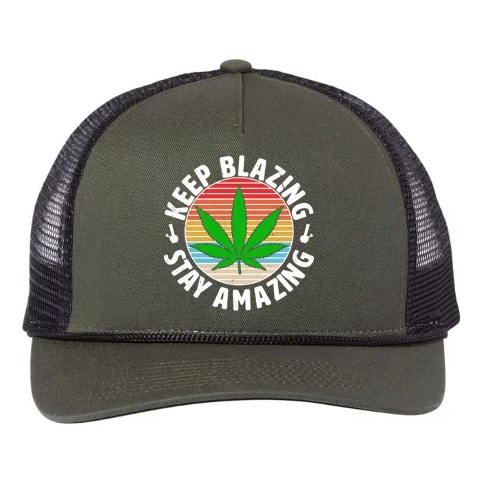 Vintage Keep Blazing Stay Amazing Retro Rope Trucker Hat Cap