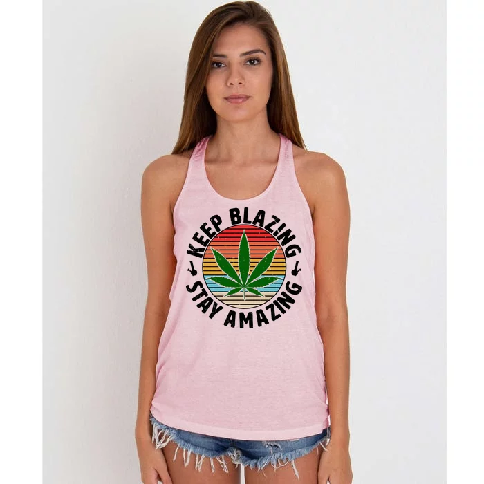 Vintage Keep Blazing Stay Amazing Women's Knotted Racerback Tank