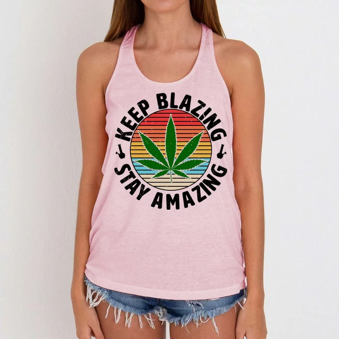 Vintage Keep Blazing Stay Amazing Women's Knotted Racerback Tank