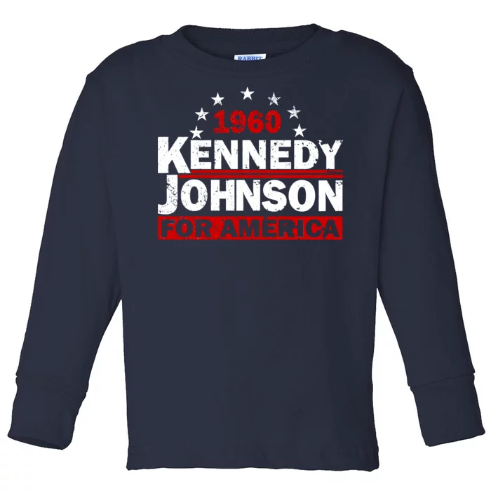 Vintage Kennedy Johnson 1960 For America Toddler Long Sleeve Shirt