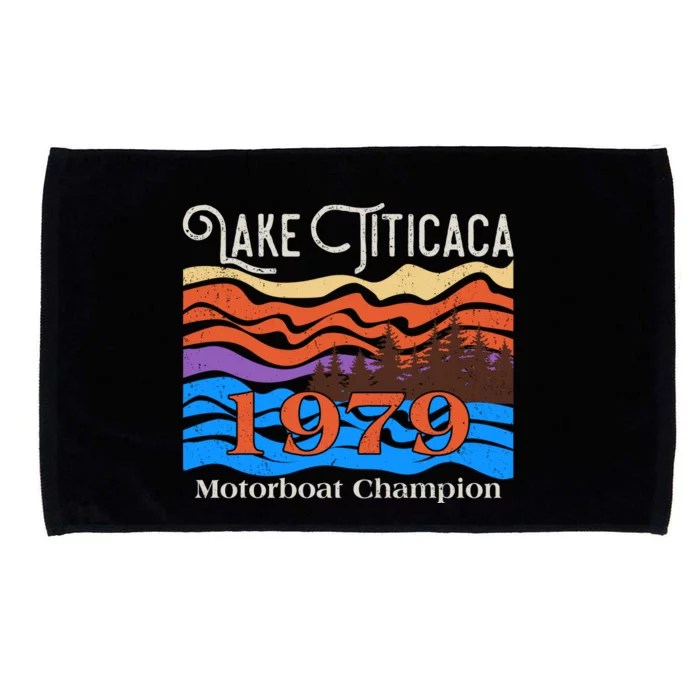 Vintage Lake Titicaca 1979 Motorboat Champion Microfiber Hand Towel