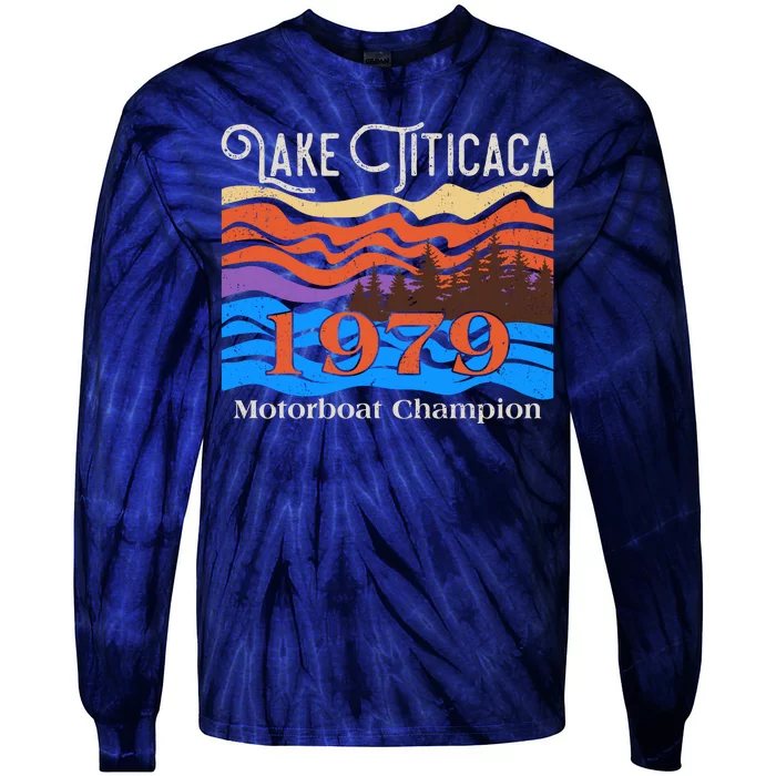 Vintage Lake Titicaca 1979 Motorboat Champion Tie-Dye Long Sleeve Shirt