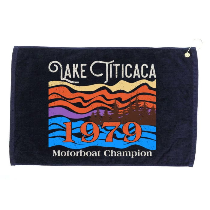 Vintage Lake Titicaca 1979 Motorboat Champion Grommeted Golf Towel