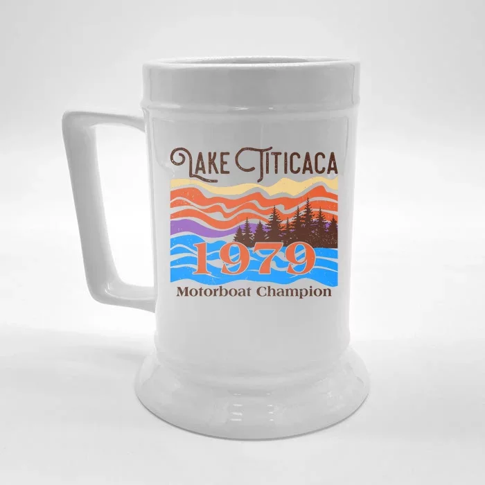 Vintage Lake Titicaca 1979 Motorboat Champion Front & Back Beer Stein