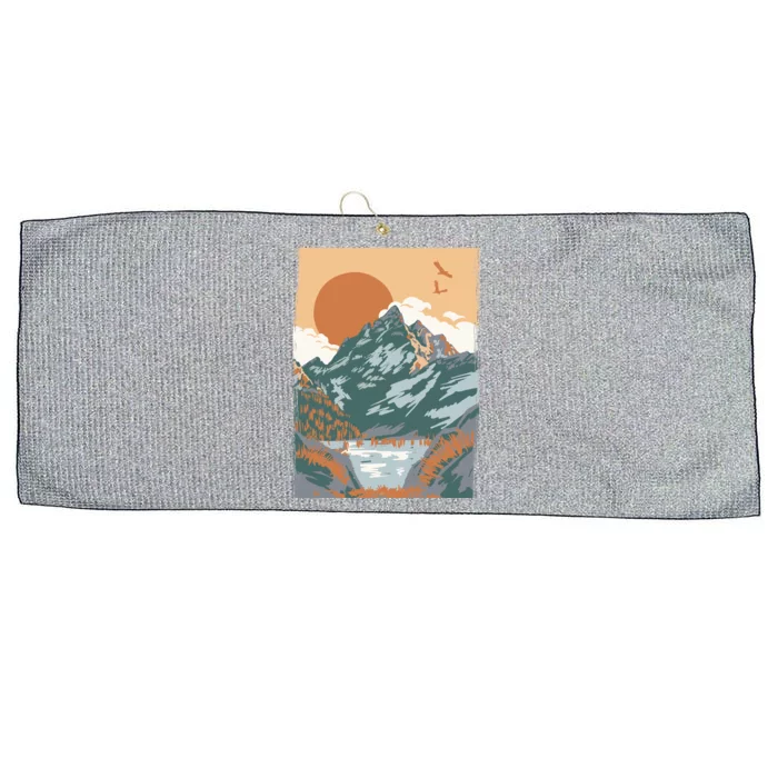 Vintage Landscape Large Microfiber Waffle Golf Towel