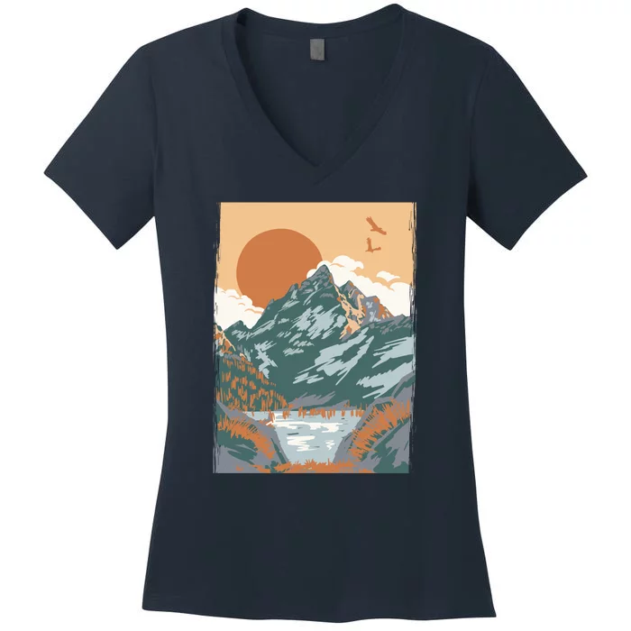 Vintage Landscape Women's V-Neck T-Shirt