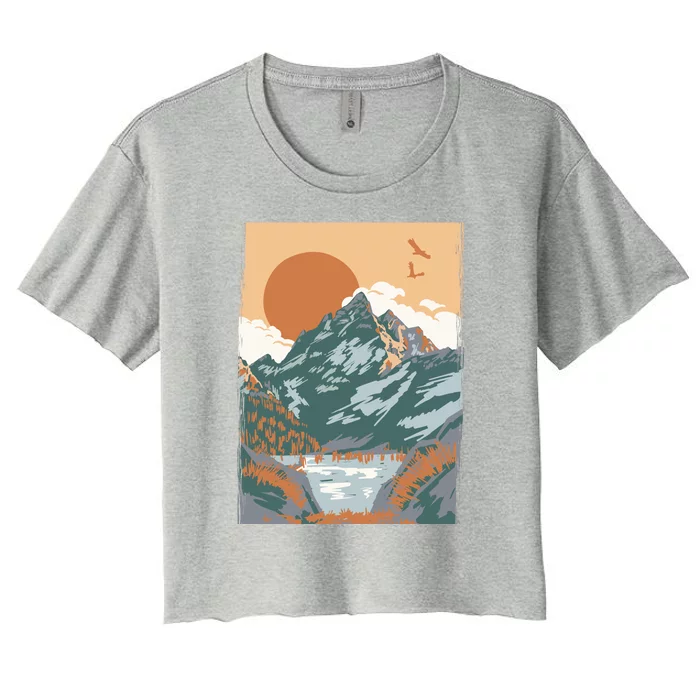 Vintage Landscape Women's Crop Top Tee