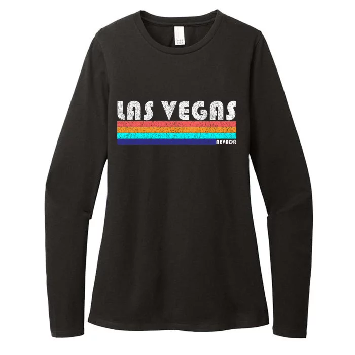 Vintage Las Vegas Nevada Stripe Logo Womens CVC Long Sleeve Shirt