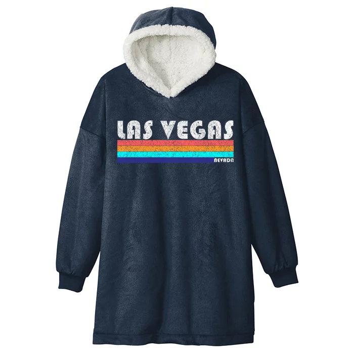 Vintage Las Vegas Nevada Stripe Logo Hooded Wearable Blanket