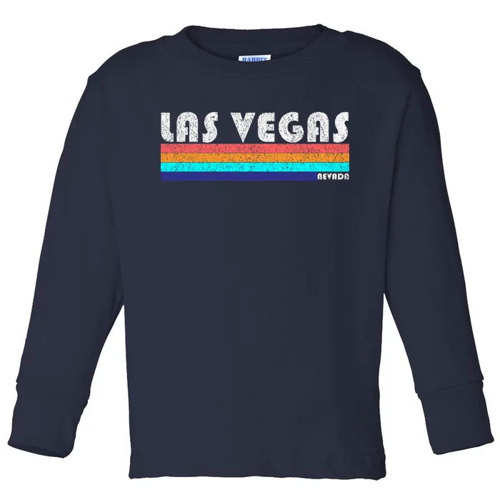 Vintage Las Vegas Nevada Stripe Logo Toddler Long Sleeve Shirt