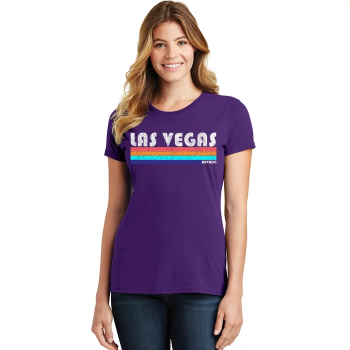 Vintage Las Vegas Nevada Stripe Logo Women's T-Shirt