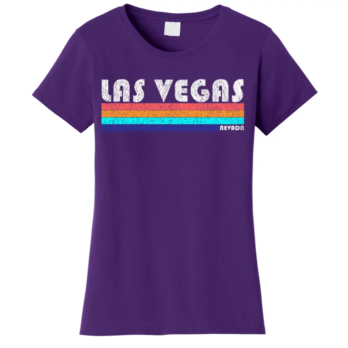 Vintage Las Vegas Nevada Stripe Logo Women's T-Shirt