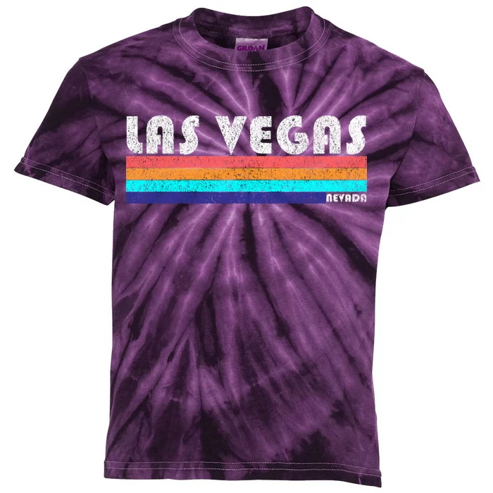 Vintage Las Vegas Nevada Stripe Logo Kids Tie-Dye T-Shirt