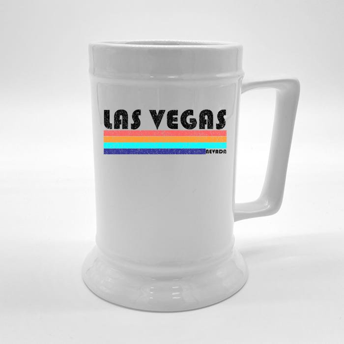 Vintage Las Vegas Nevada Stripe Logo Front & Back Beer Stein