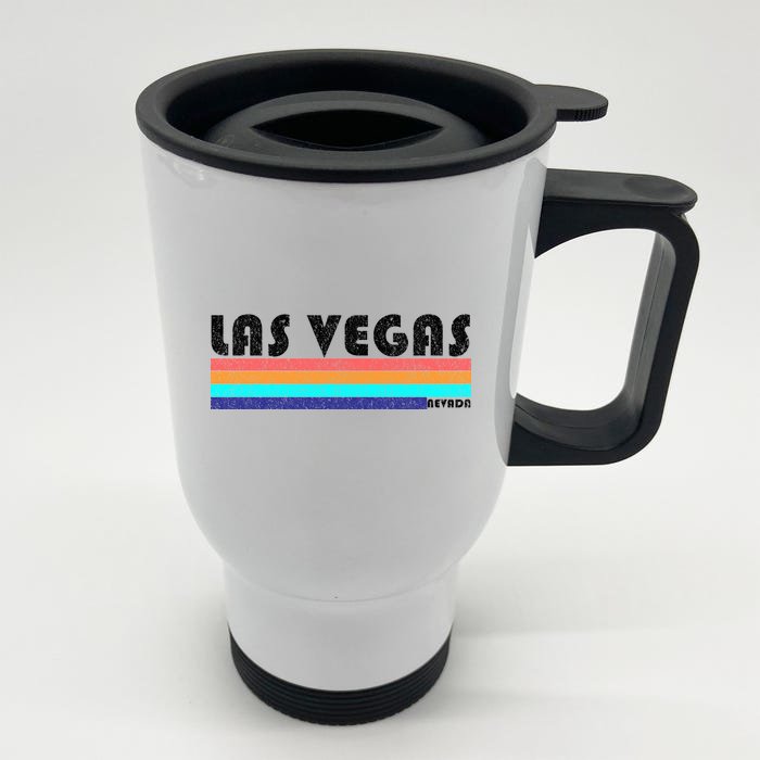 Vintage Las Vegas Nevada Stripe Logo Front & Back Stainless Steel Travel Mug