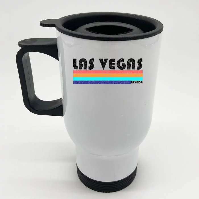 Vintage Las Vegas Nevada Stripe Logo Front & Back Stainless Steel Travel Mug