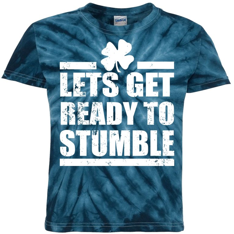 Vintage Let's Get Ready To Stumble Irish Kids Tie-Dye T-Shirt