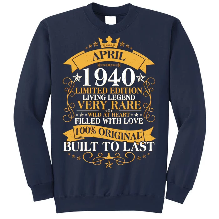 Vintage Limited Edition April 1940 Birthday Sweatshirt