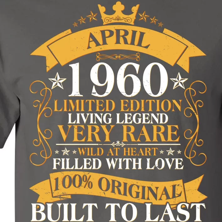 Vintage Limited Edition April 1960 Birthday Tall T-Shirt