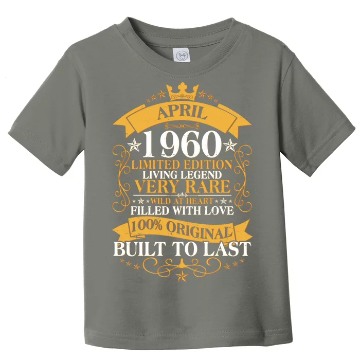 Vintage Limited Edition April 1960 Birthday Toddler T-Shirt