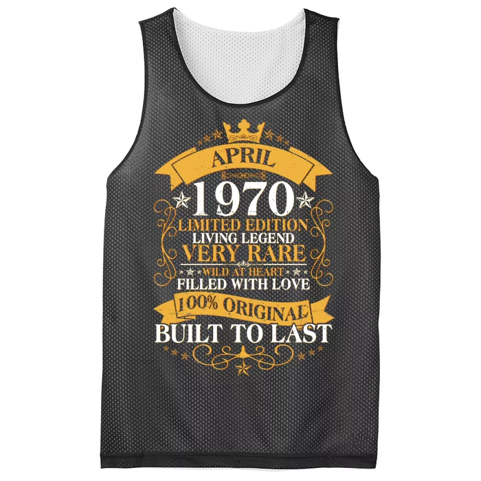 Vintage Limited Edition April 1970 Birthday Mesh Reversible Basketball Jersey Tank