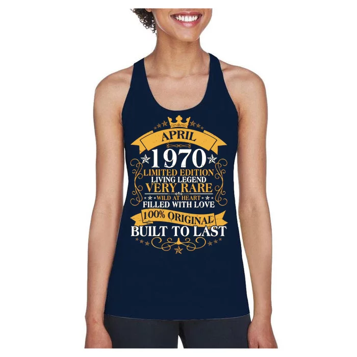 Vintage Limited Edition April 1970 Birthday Women's Racerback Tank