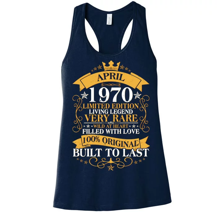 Vintage Limited Edition April 1970 Birthday Women's Racerback Tank