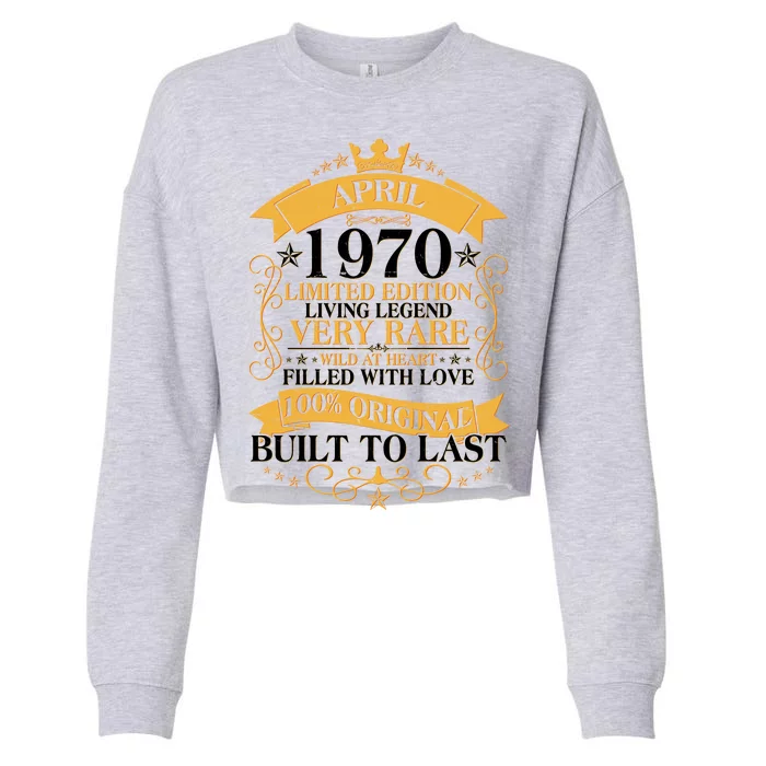 Vintage Limited Edition April 1970 Birthday Cropped Pullover Crew