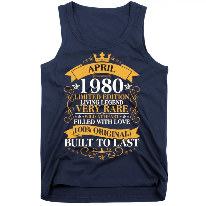 Vintage Limited Edition April 1980 Birthday Tank Top