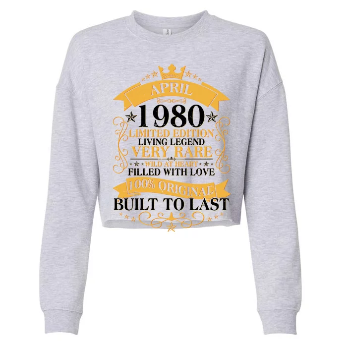 Vintage Limited Edition April 1980 Birthday Cropped Pullover Crew