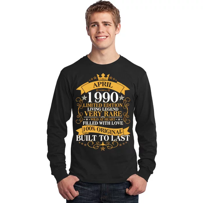 Vintage Limited Edition April 1990 Birthday Tall Long Sleeve T-Shirt