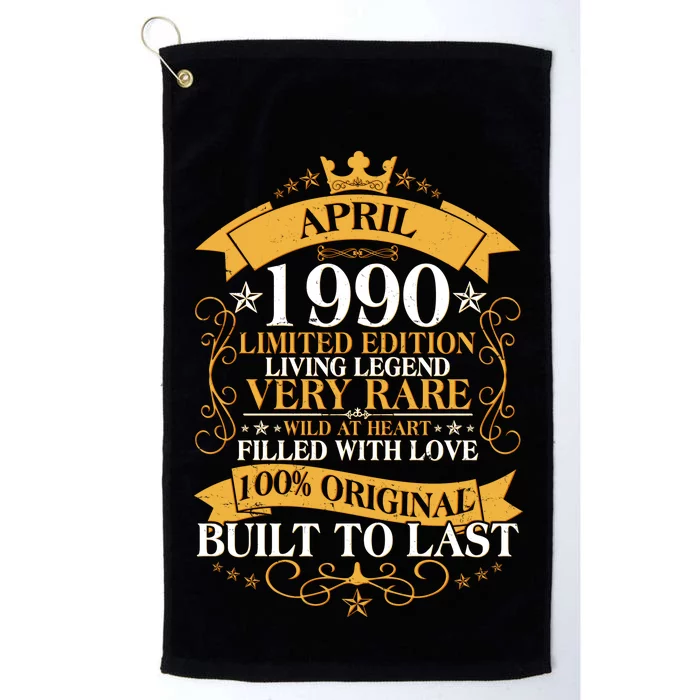 Vintage Limited Edition April 1990 Birthday Platinum Collection Golf Towel