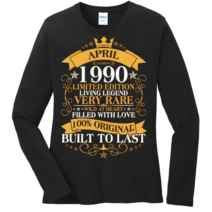 Vintage Limited Edition April 1990 Birthday Ladies Long Sleeve Shirt