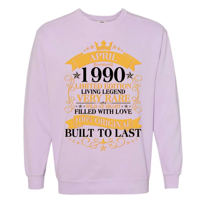 Vintage Limited Edition April 1990 Birthday Garment-Dyed Sweatshirt