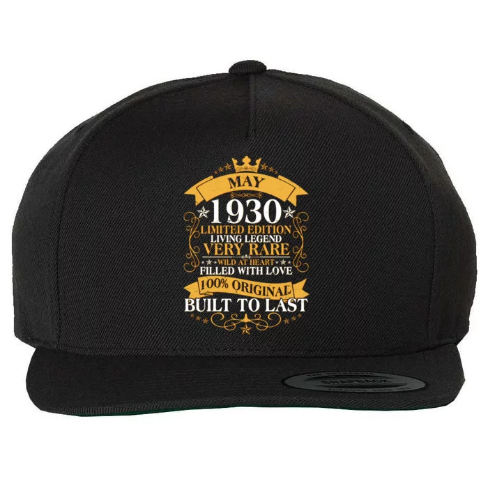 Vintage Limited Edition May 1930 Birthday Wool Snapback Cap