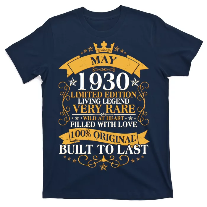 Vintage Limited Edition May 1930 Birthday T-Shirt