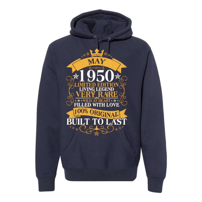 Vintage Limited Edition May 1950 Birthday Premium Hoodie