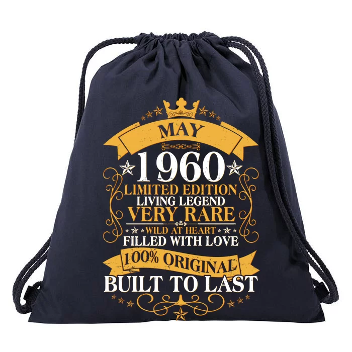 Vintage Limited Edition May 1960 Birthday Drawstring Bag