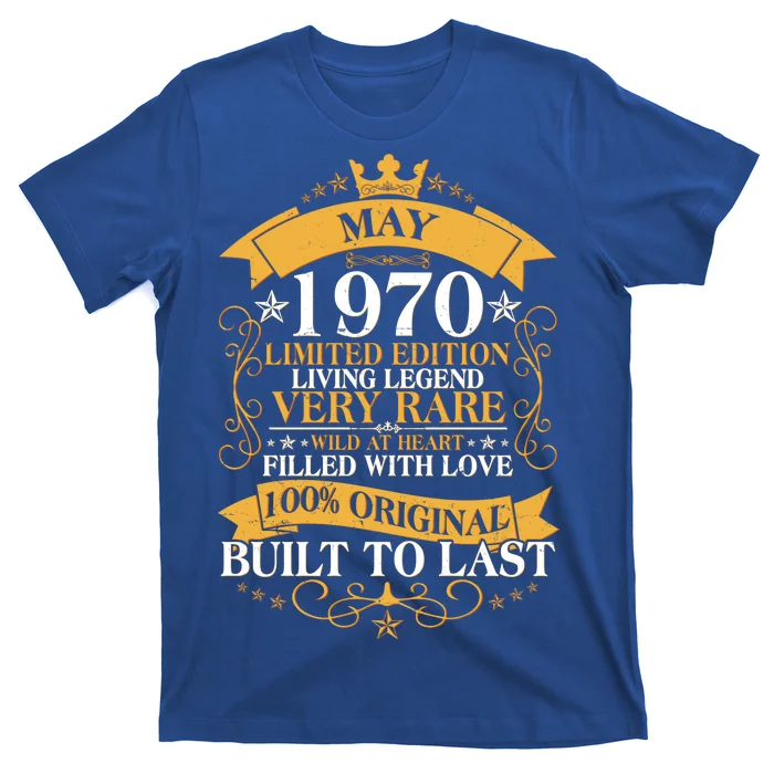 Vintage Limited Edition May 1970 Birthday T-Shirt