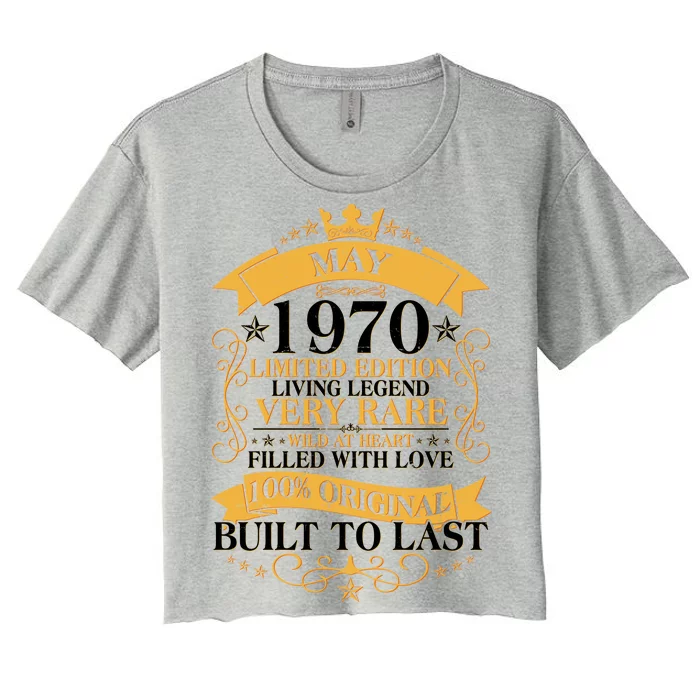 Vintage Limited Edition May 1970 Birthday Women's Crop Top Tee