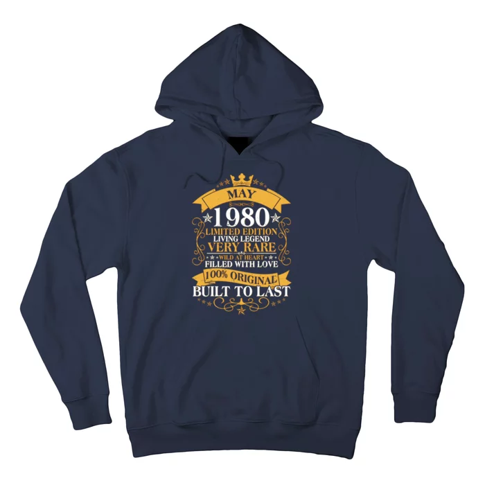 Vintage Limited Edition May 1980 Birthday Hoodie