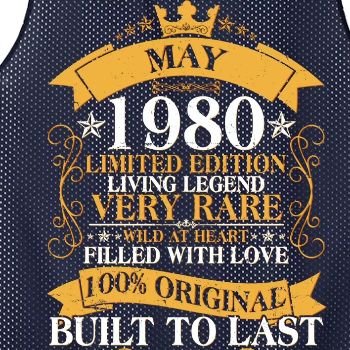 Vintage Limited Edition May 1980 Birthday Mesh Reversible Basketball Jersey Tank