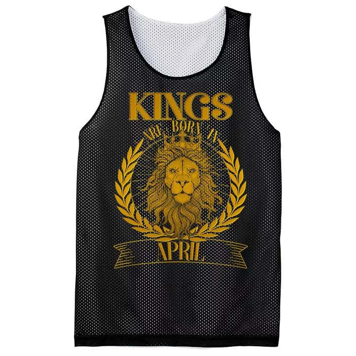 Vintage Lion Kings Are Born In April Mesh Reversible Basketball Jersey Tank